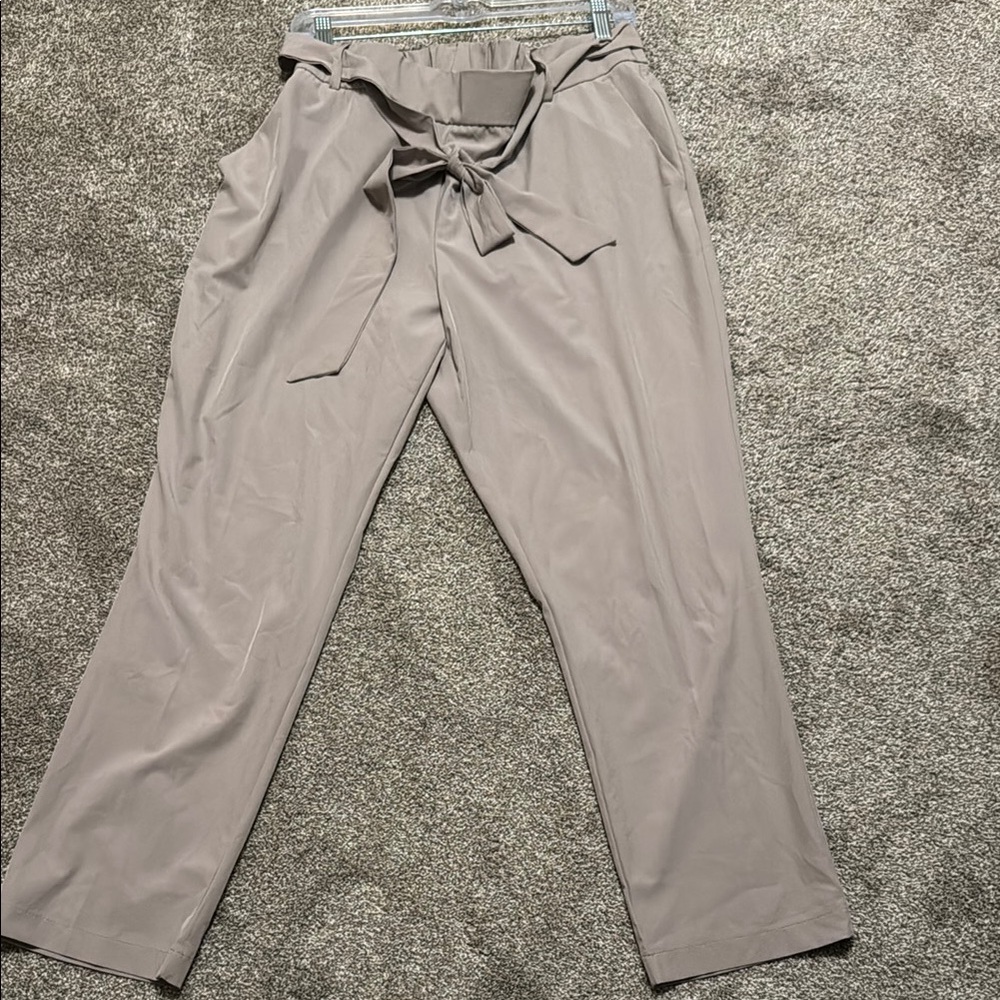Counterparts Women's Taupe Chinos with Tie Belt Waist 19”
